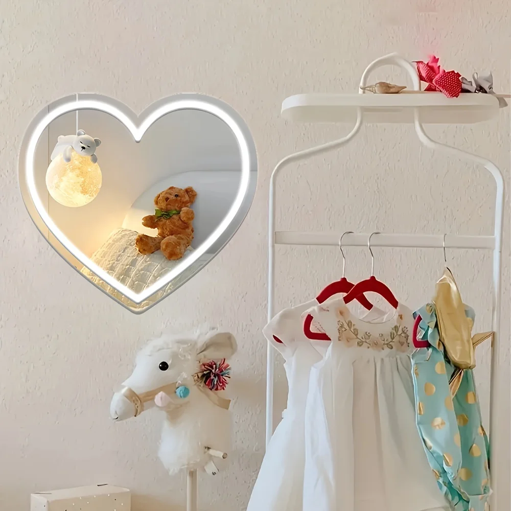 Heart Shape LED Mirror with Wa - Lighting Room Decor Photo 리뷰 및 가격