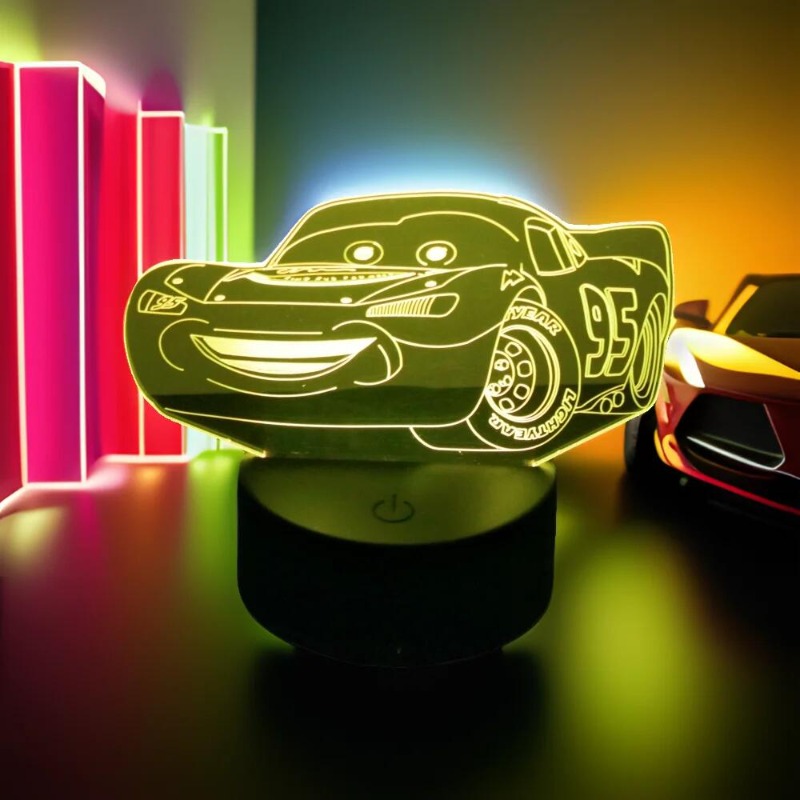 DSN Cute Car 3D Lamp LED Night - Lighting Mcqueen Decor 리뷰 및 가격