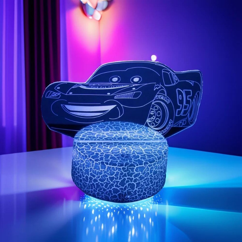 DSN Cute Car 3D Lamp LED Night - Lighting Mcqueen Decor 리뷰 및 가격