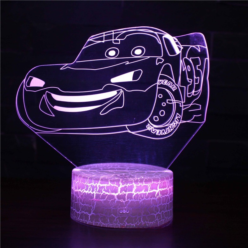 DSN Cute Car 3D Lamp LED Night - Lighting Mcqueen Decor 리뷰 및 가격