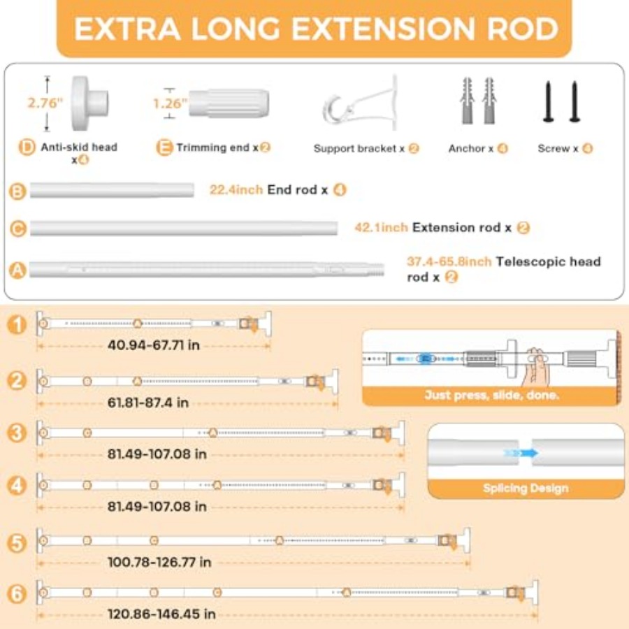 2 Pack Long Tension Curtain Ro - Decor Lighting Pack 리뷰 및 가격