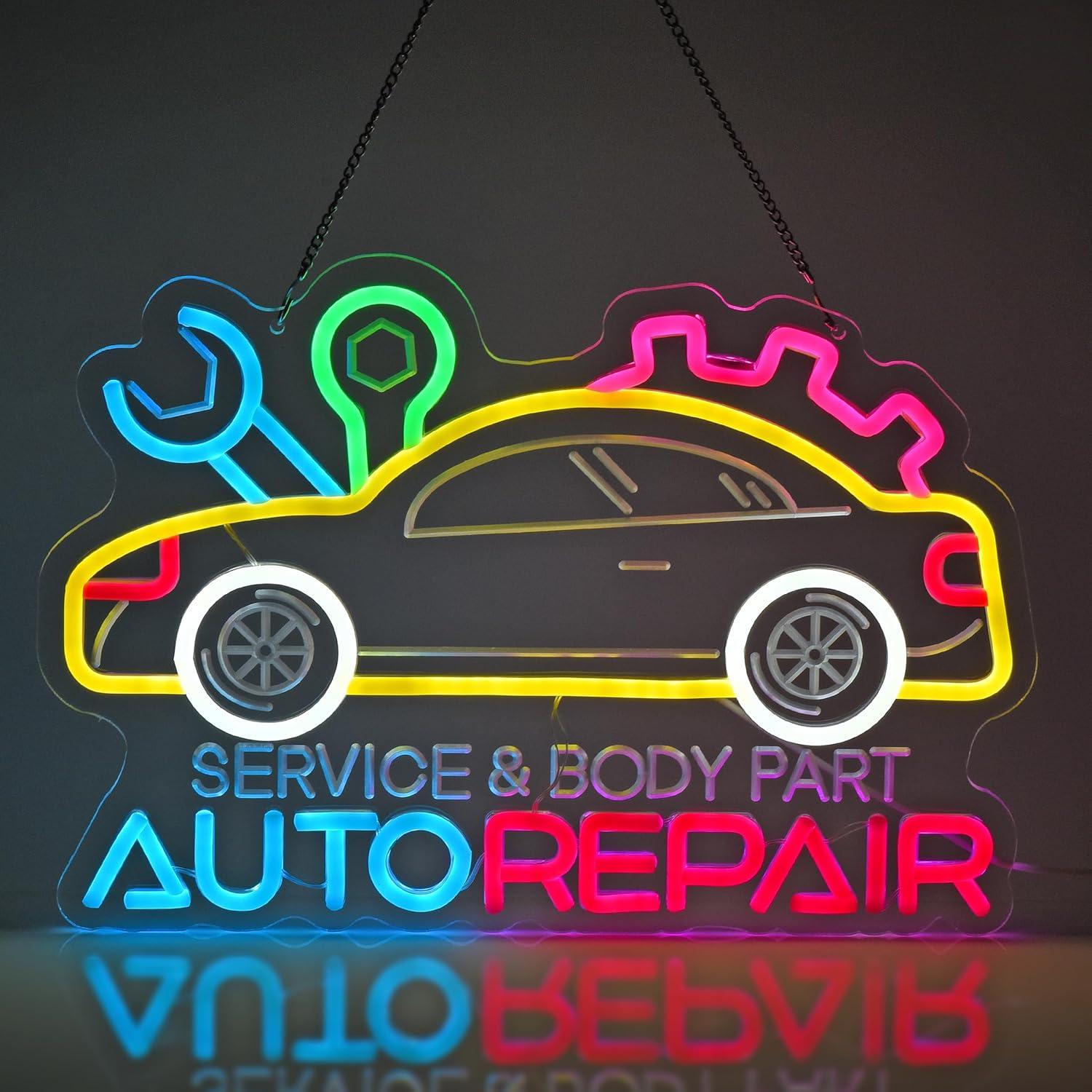 Auto Repair Neon Sign Neon Lig - Garage Lighting Decor 리뷰 및 가격