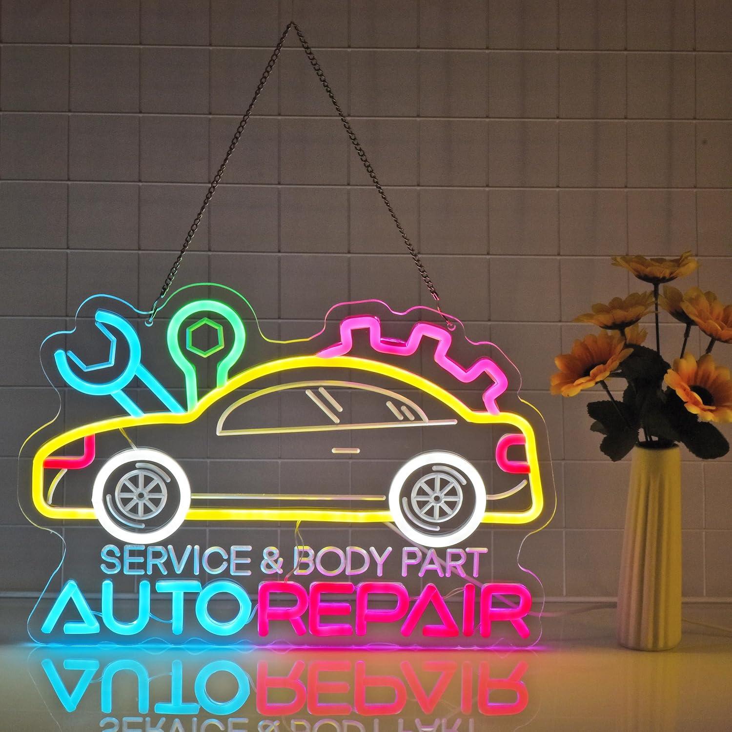 Auto Repair Neon Sign Neon Lig - Garage Lighting Decor 리뷰 및 가격