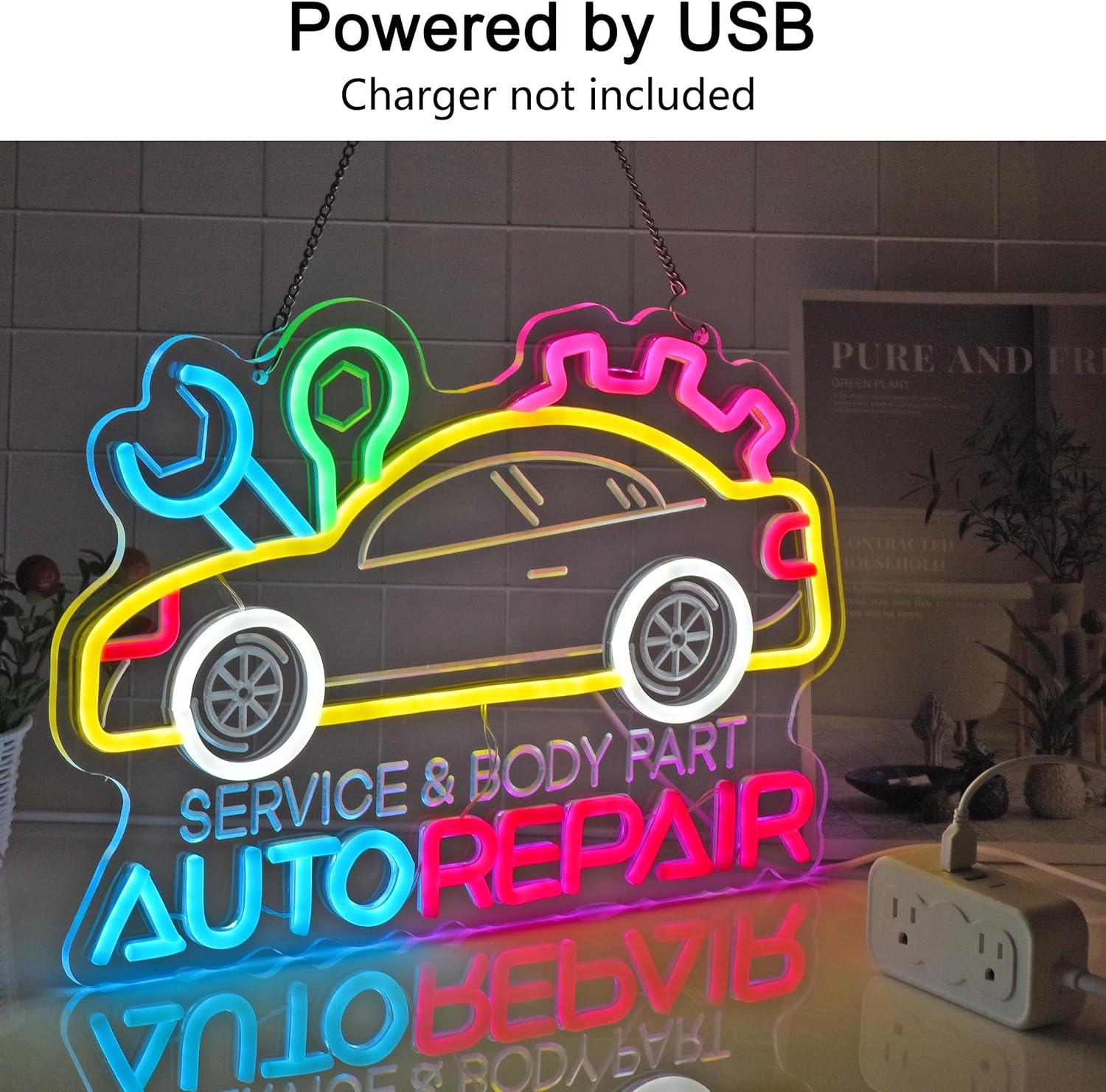Auto Repair Neon Sign Neon Lig - Garage Lighting Decor 리뷰 및 가격