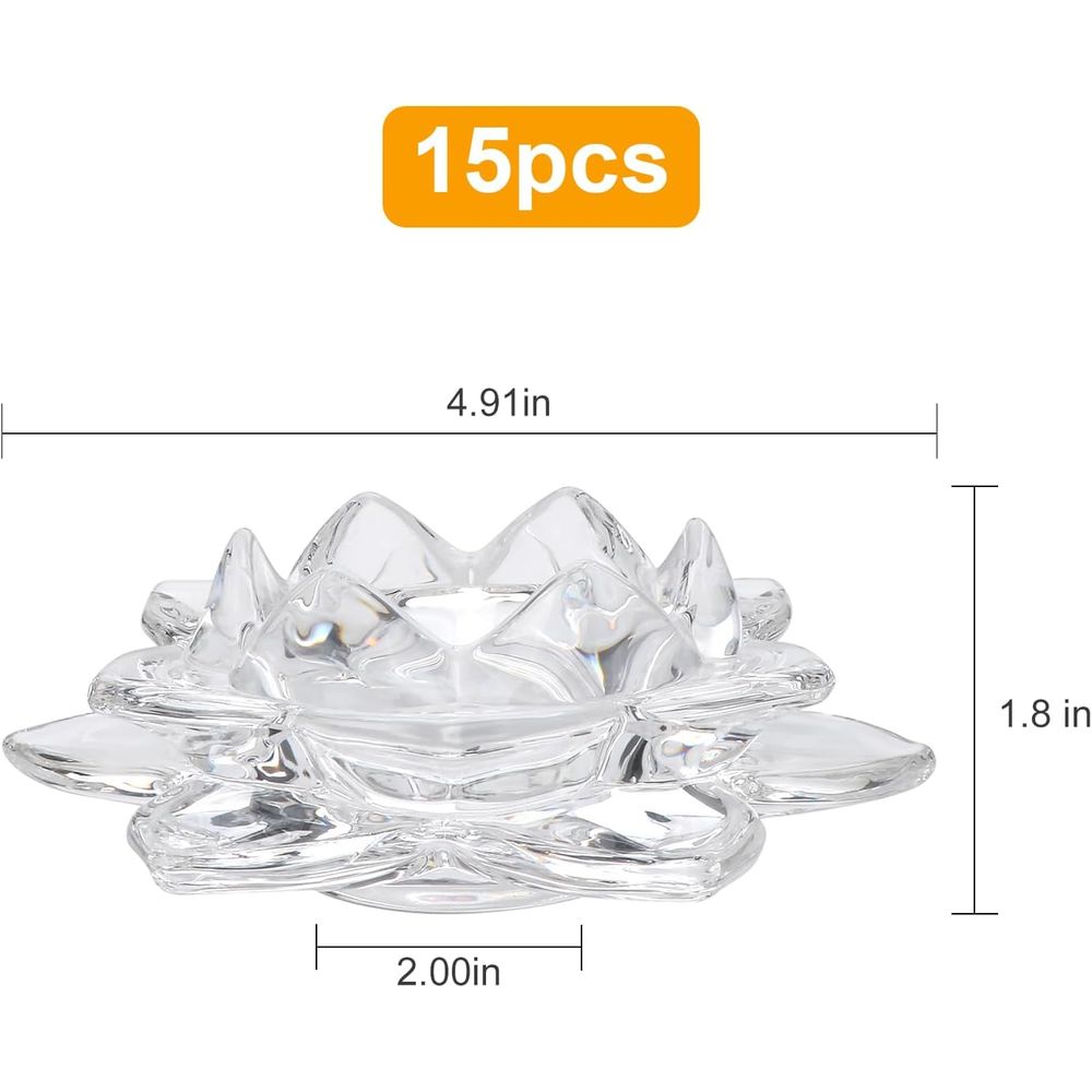 Crystal Glass Lotus Candle Hol - Candle Holder Set 리뷰 및 가격