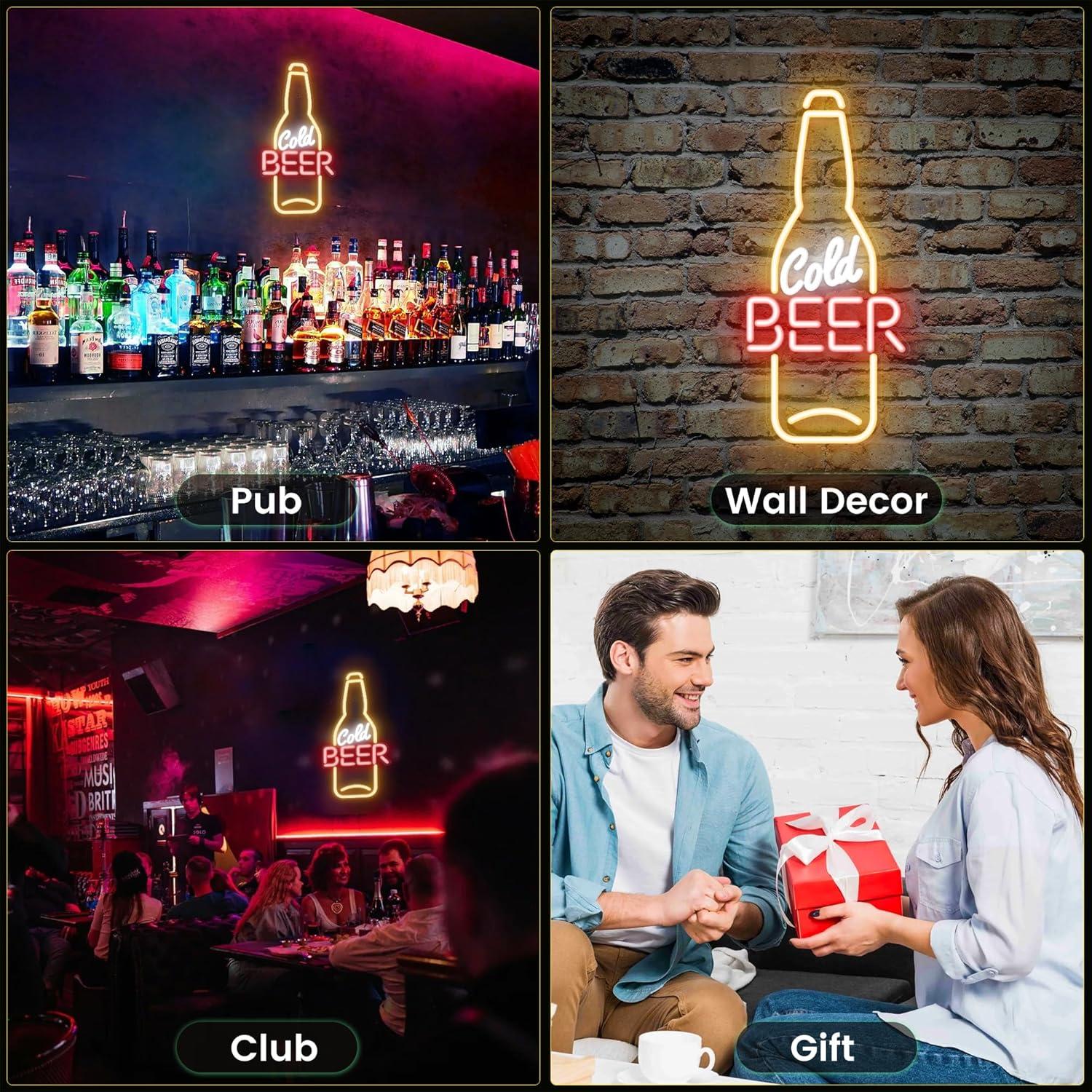 Cold Beer Neon Sign USB Dimmab - Garage Lighting Decor 리뷰 및 가격
