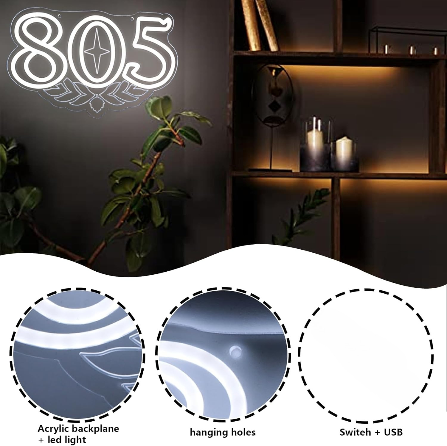 805 Neon Sign Beer Bar Art Wal - Lighting Decoration In Bedroom 리뷰 및 가격