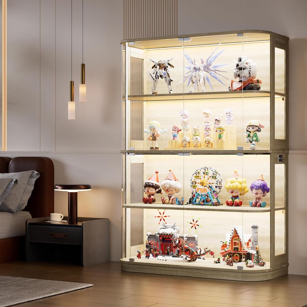 47.2 Glass-Door 4-Tier Display - Lighting & Home Decor Studio Photos 리뷰 및 가격