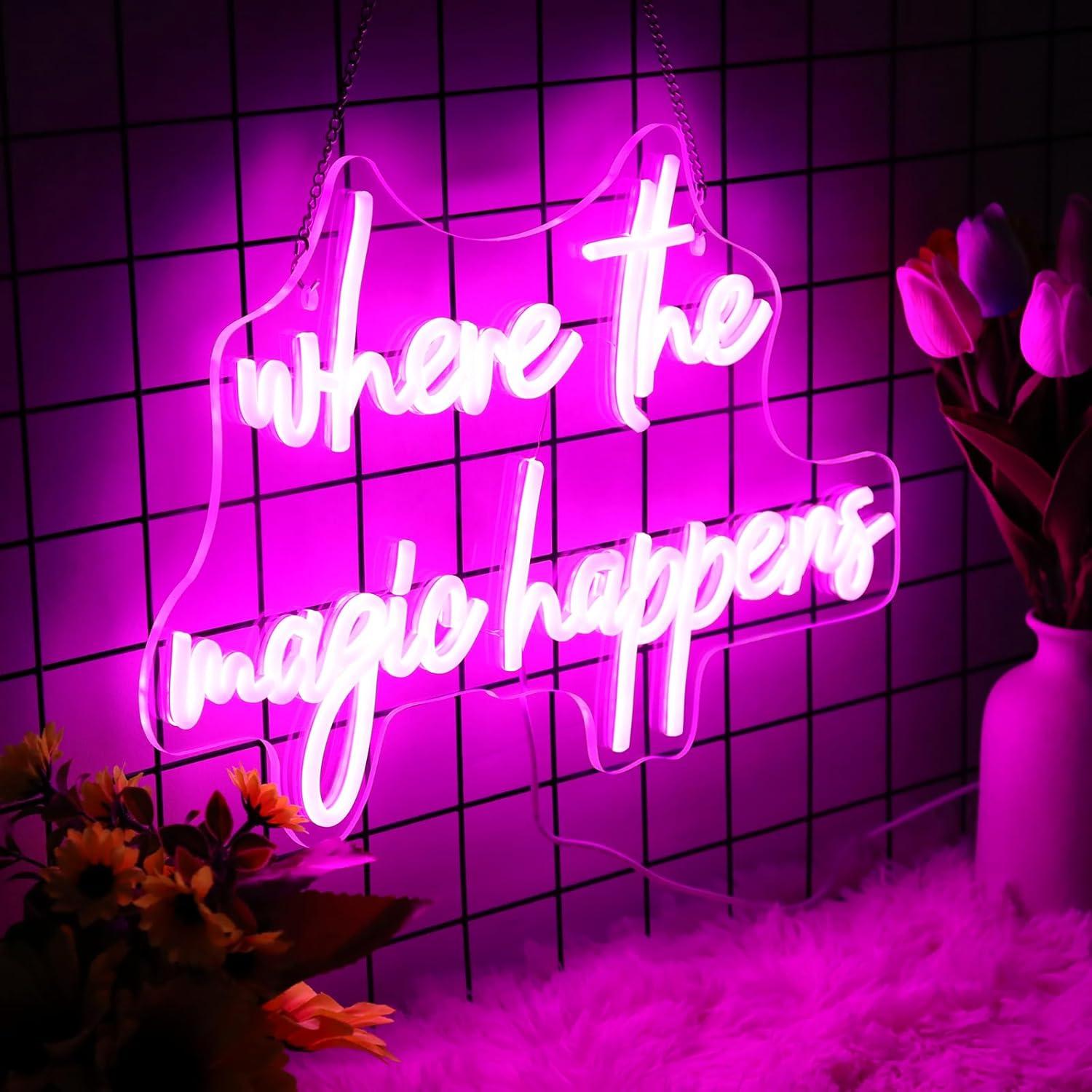 Where The Magic Happens Neon S - Lighting Decoration For Wedding 리뷰 및 가격