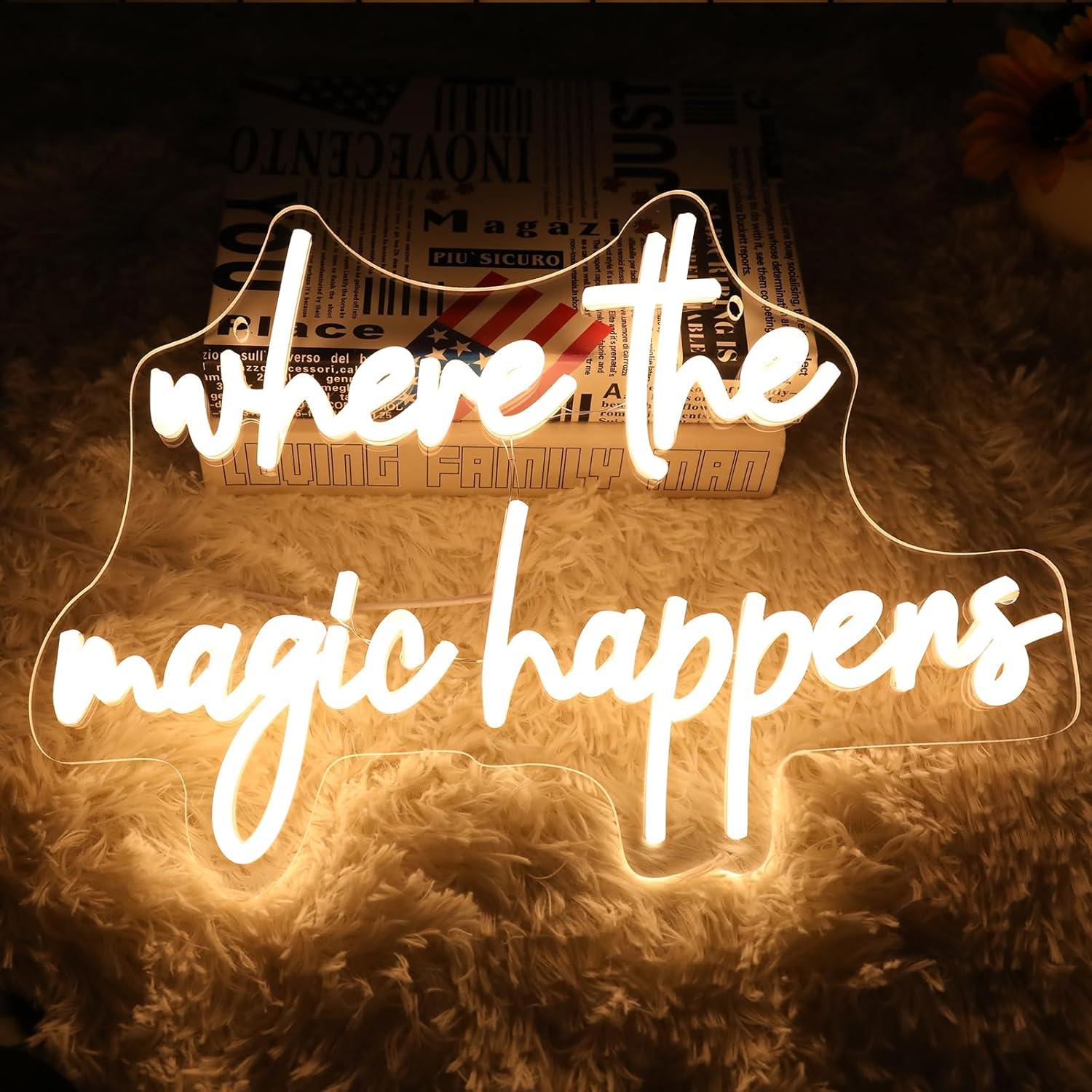 Where The Magic Happens Neon S - Lighting Decoration For Wedding 리뷰 및 가격