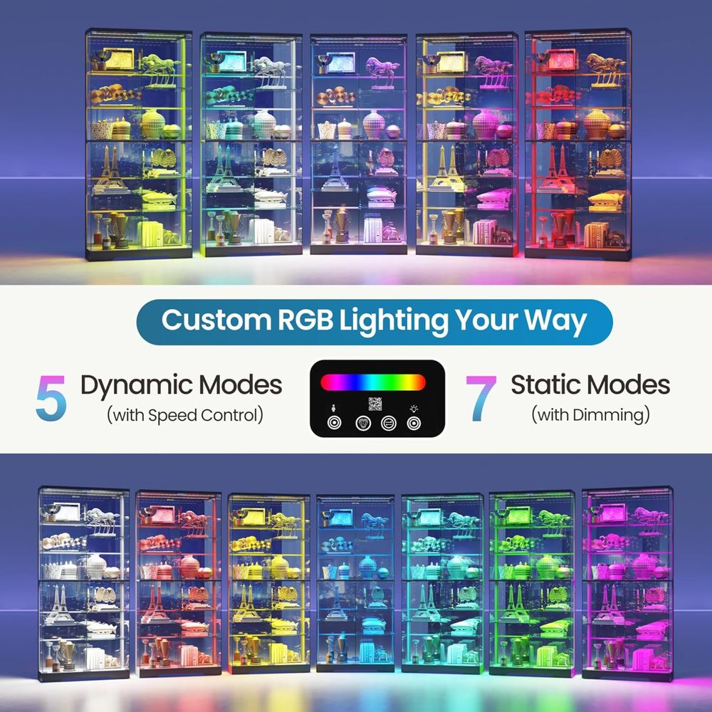 10-Tier Lockable Glass Display - Lighting & Home Decor Studio Photos 리뷰 및 가격