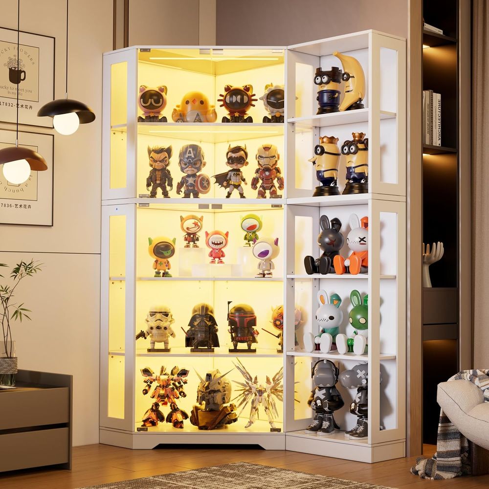 5-Tier Glass Display Cabinet w - Lighting & Home Decor Studio Photos 리뷰 및 가격