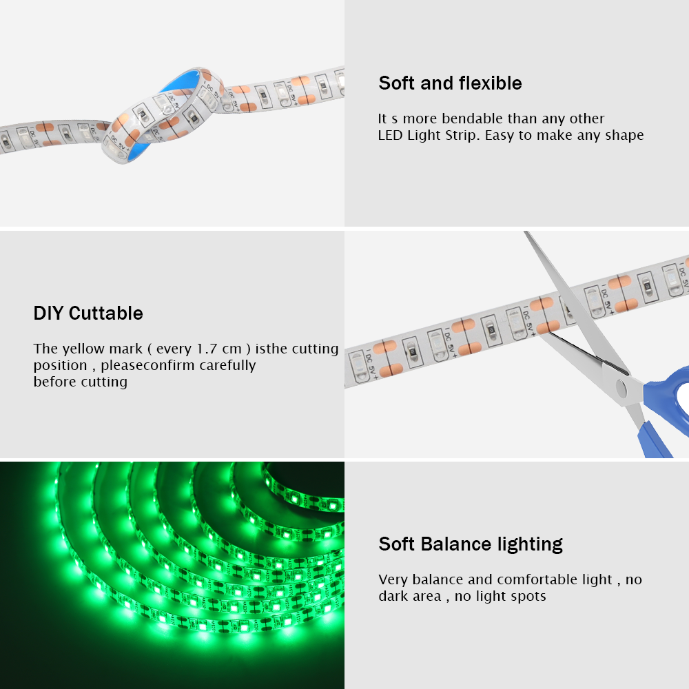 DC 5V USB LED Strips 2835 Whit - Lighting Decor And More 리뷰 및 가격