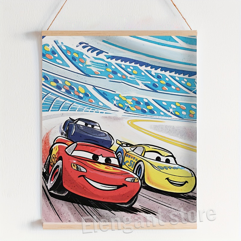 Cartoon Cars Watercolor Art Pr - Lighting Mcqueen Decor 리뷰 및 가격