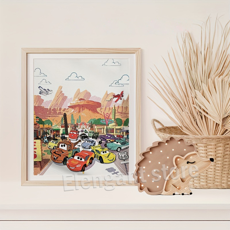 Cartoon Cars Watercolor Art Pr - Lighting Mcqueen Decor 리뷰 및 가격