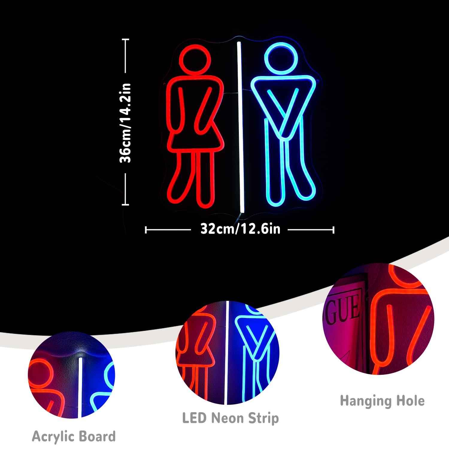 Restroom Neon Signs Toilets US - Lighting Decoration In Bedroom 리뷰 및 가격