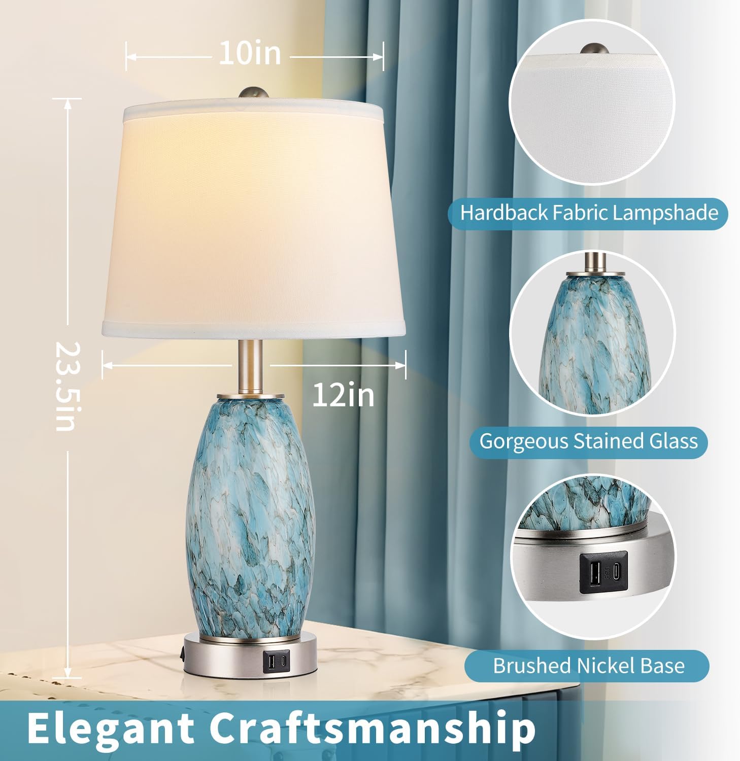 Table Lamps Set of 2 with 3-Wa - Lighting Decoration In Bedroom 리뷰 및 가격