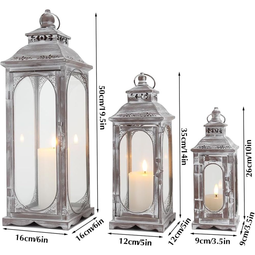 Set o 3 Vintage Candle Lantern - Candle Holder Set 리뷰 및 가격