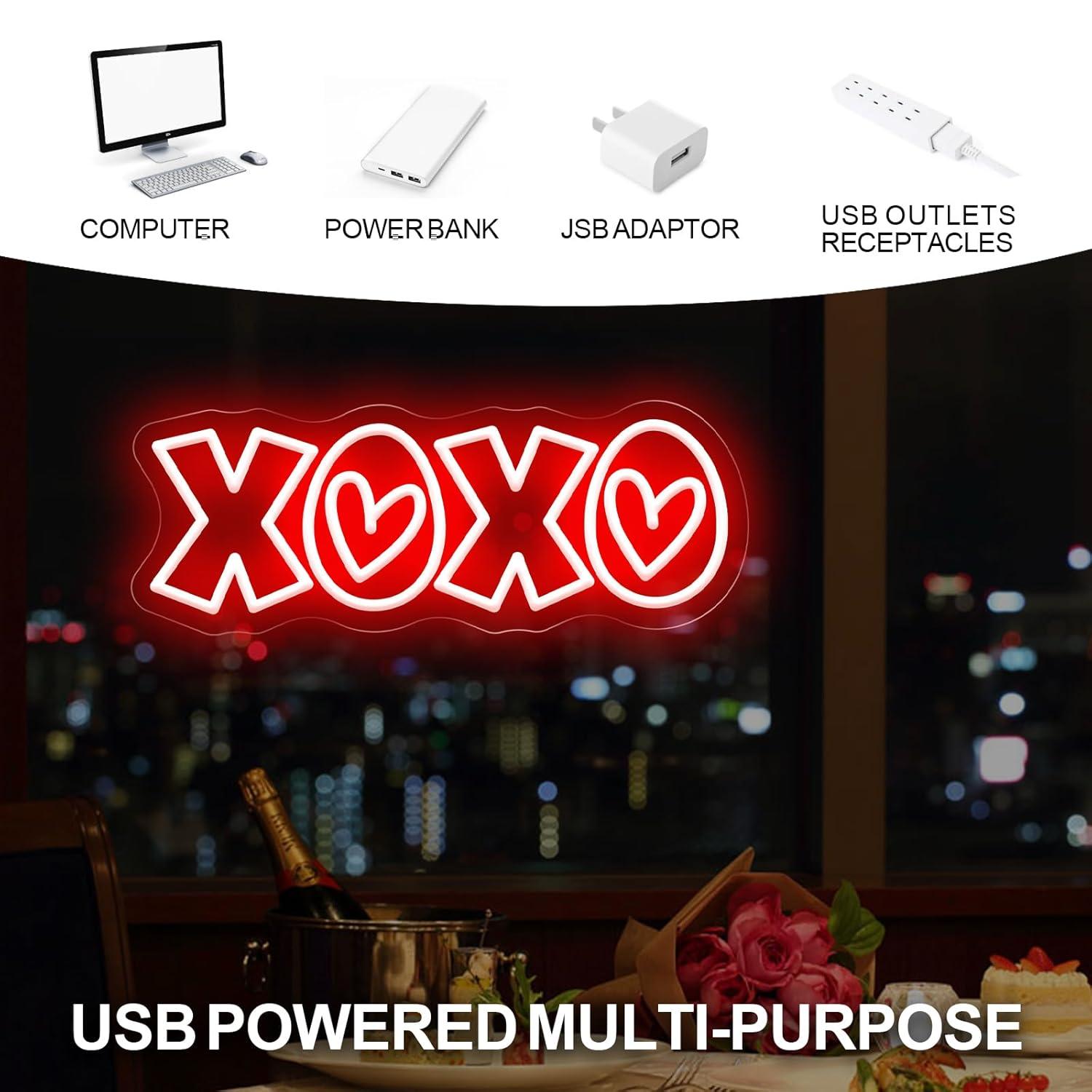 XOXO Neon Sign USB Dimmable LE - Lighting Decoration In Bedroom 리뷰 및 가격