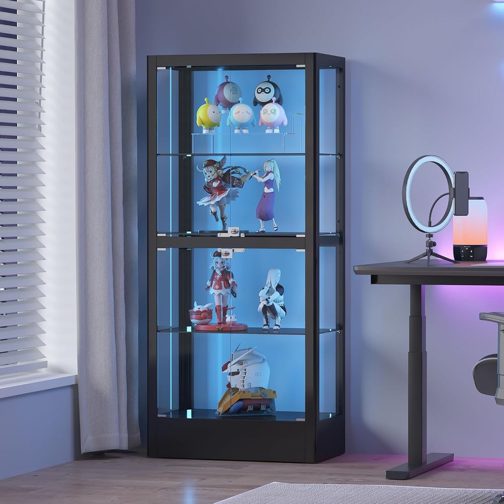 4-Sided Lockable Glass Display - Lighting & Home Decor Studio Photos 리뷰 및 가격