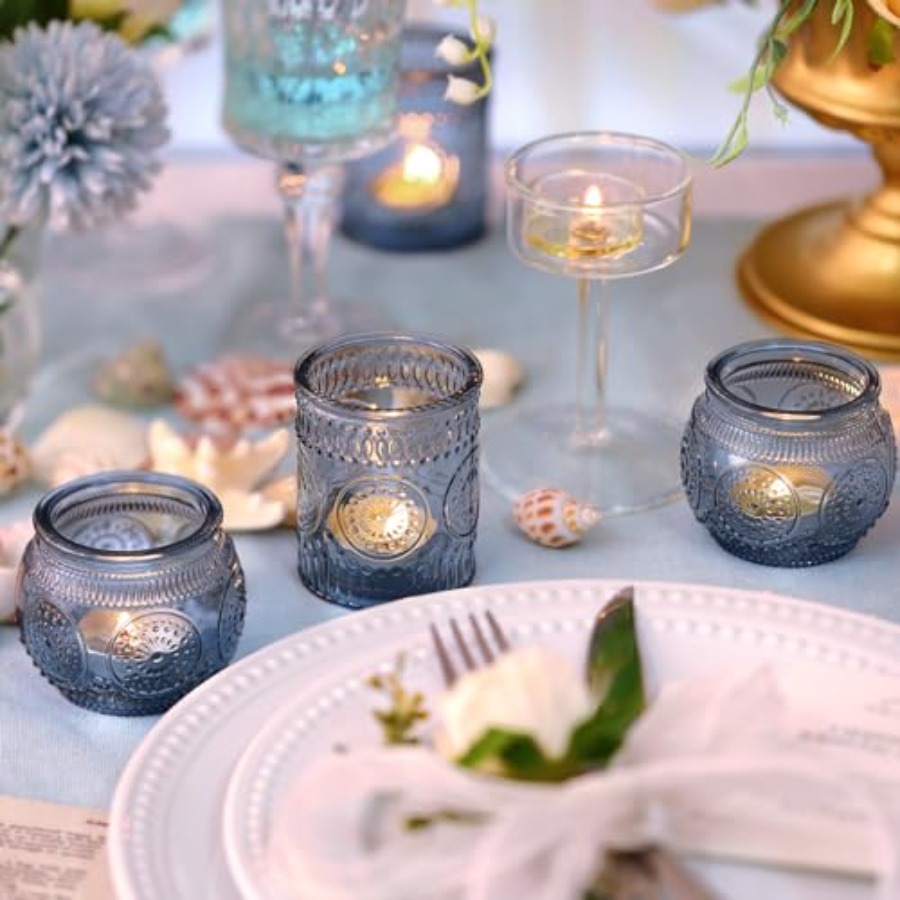 24Pcs Blue Votive Candle Holde - Lighting Decoration For Wedding 리뷰 및 가격