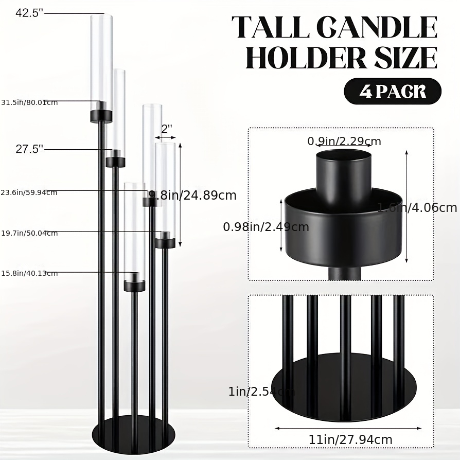 8 Sets Black 5-Arm Floor Cande - Candle Holder Set 리뷰 및 가격