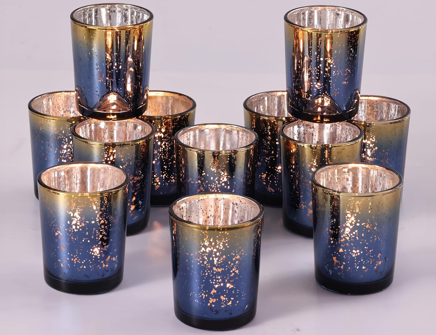 Navy Mercury Glass Tealight Ca - Candle Holder Set 리뷰 및 가격