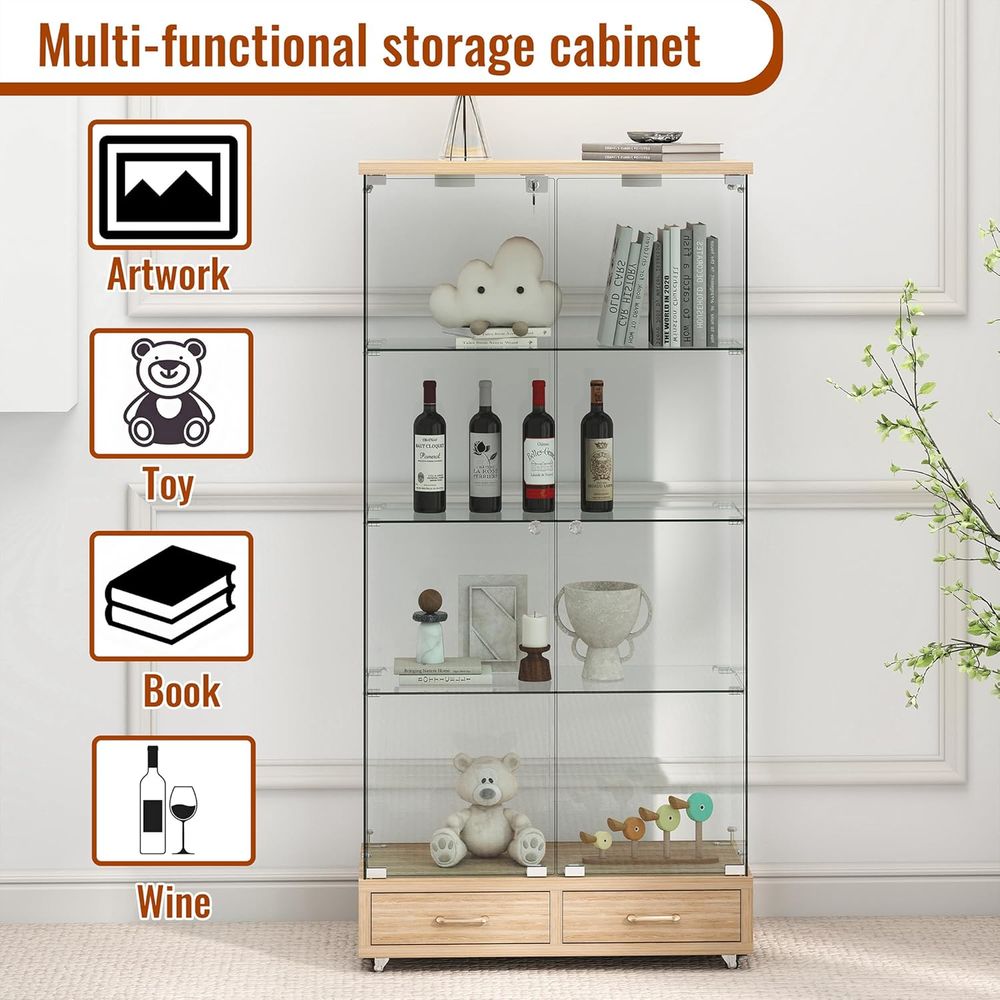 4-Tier Glass Cabinet with LED  - Lighting & Home Decor Studio Photos 리뷰 및 가격
