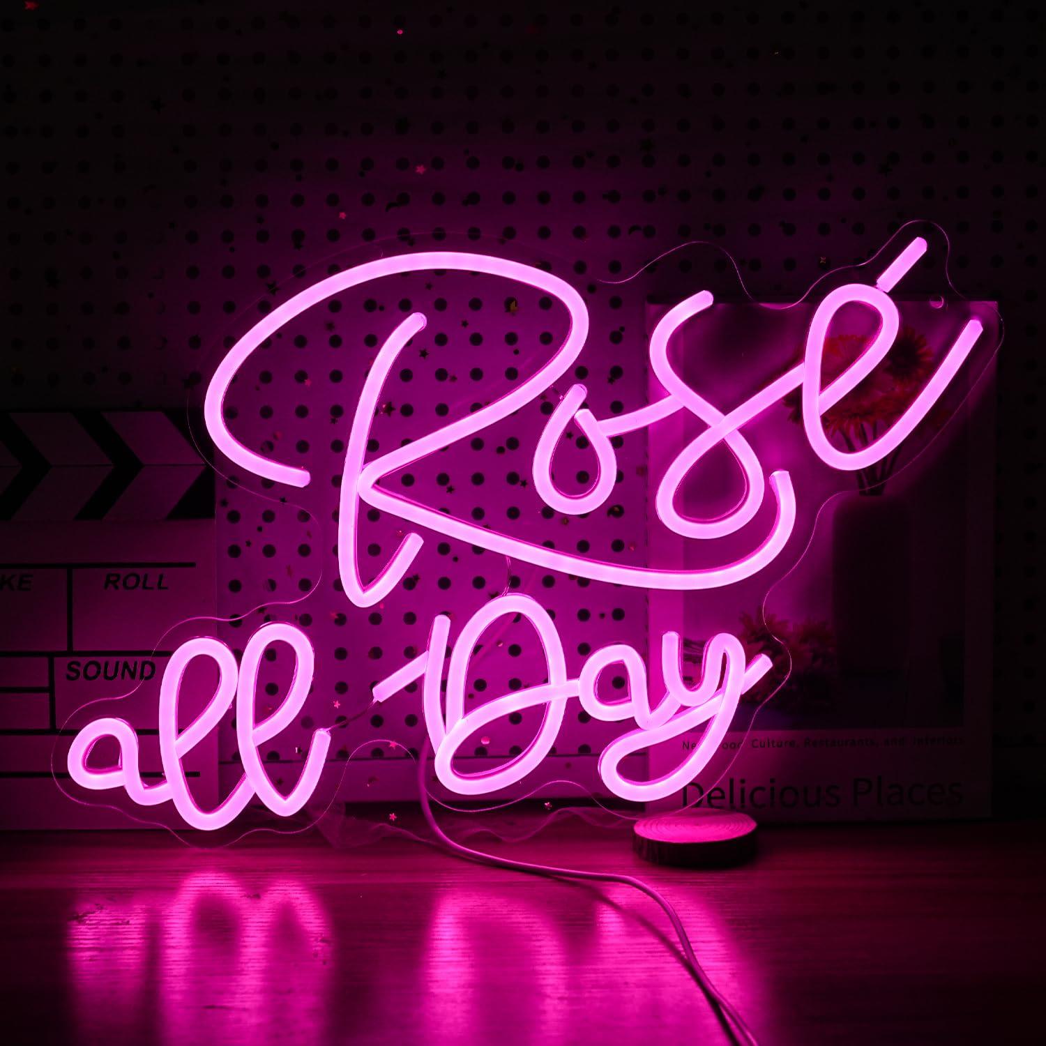 Rose All Day Neon Sign Dimmabl - Lighting Decoration For Wedding 리뷰 및 가격