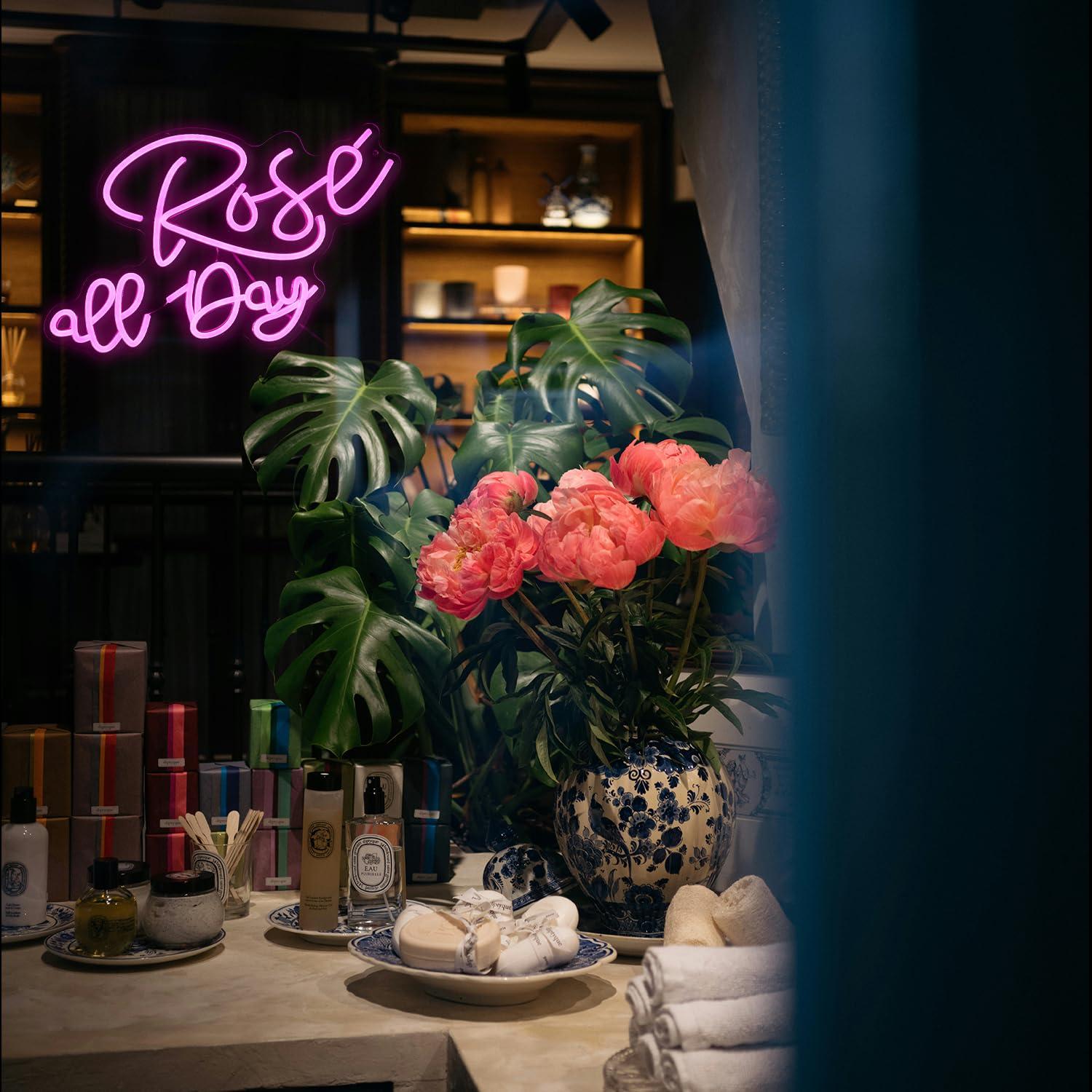 Rose All Day Neon Sign Dimmabl - Lighting Decoration For Wedding 리뷰 및 가격