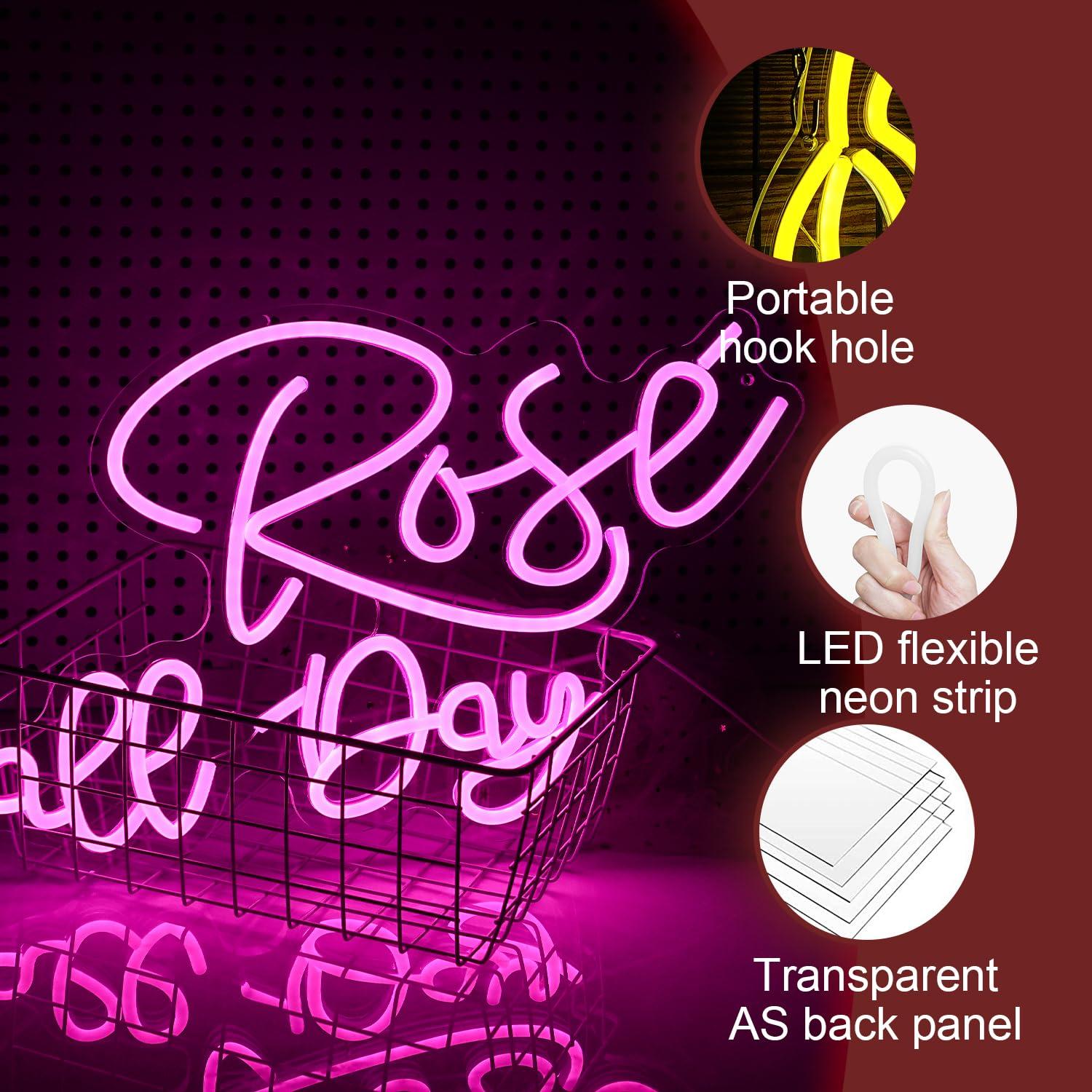 Rose All Day Neon Sign Dimmabl - Lighting Decoration For Wedding 리뷰 및 가격