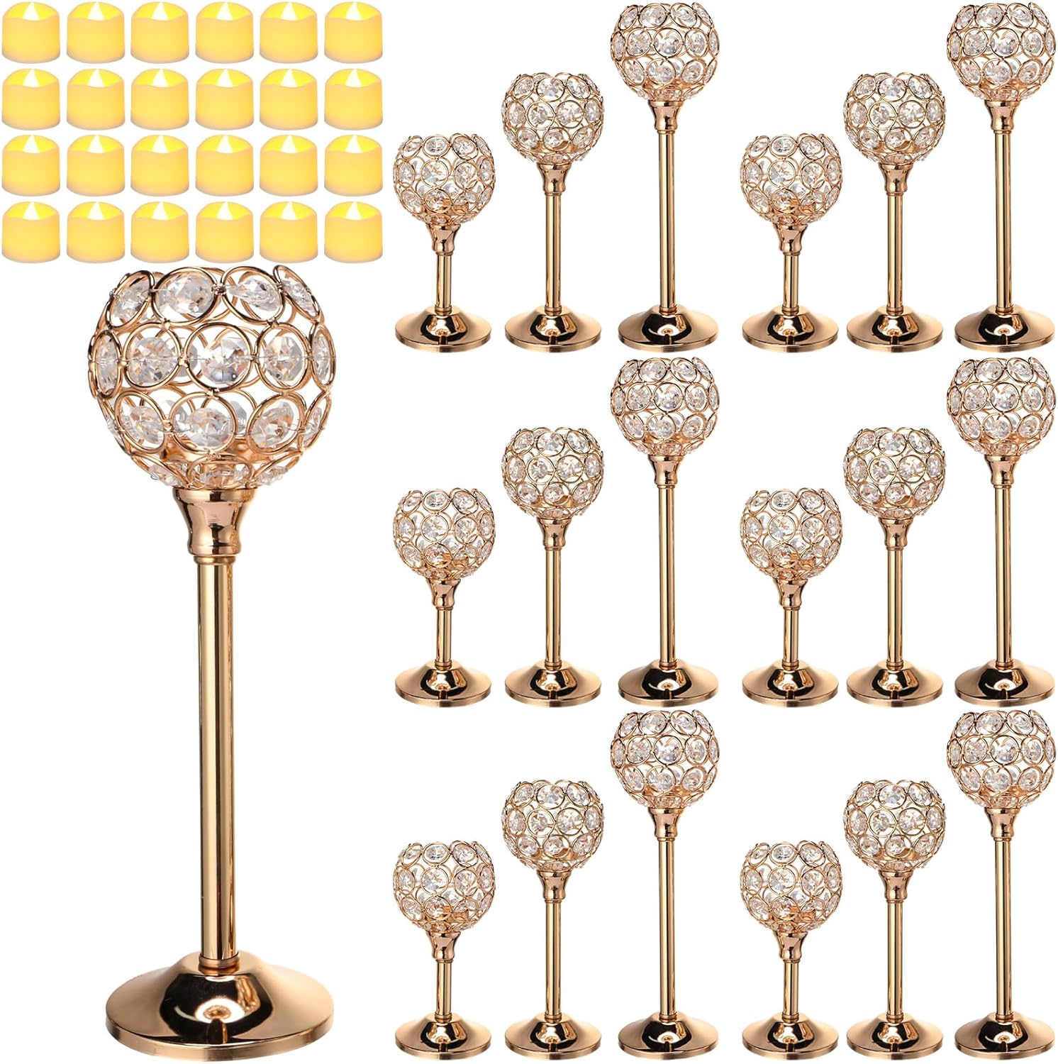 42 Pcs Crystal Candle Holders  - Lighting Decoration For Wedding 리뷰 및 가격