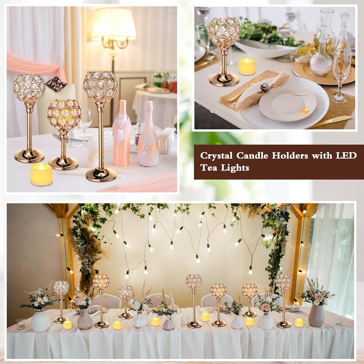 42 Pcs Crystal Candle Holders  - Lighting Decoration For Wedding 리뷰 및 가격