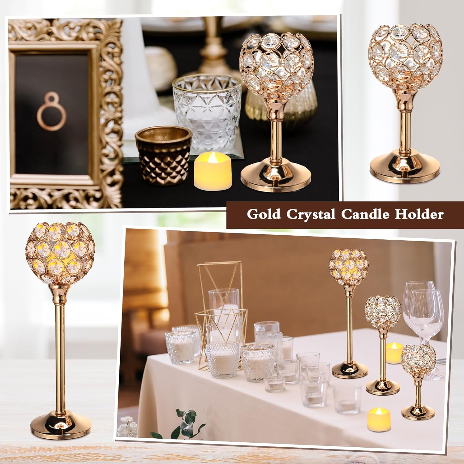 42 Pcs Crystal Candle Holders  - Lighting Decoration For Wedding 리뷰 및 가격