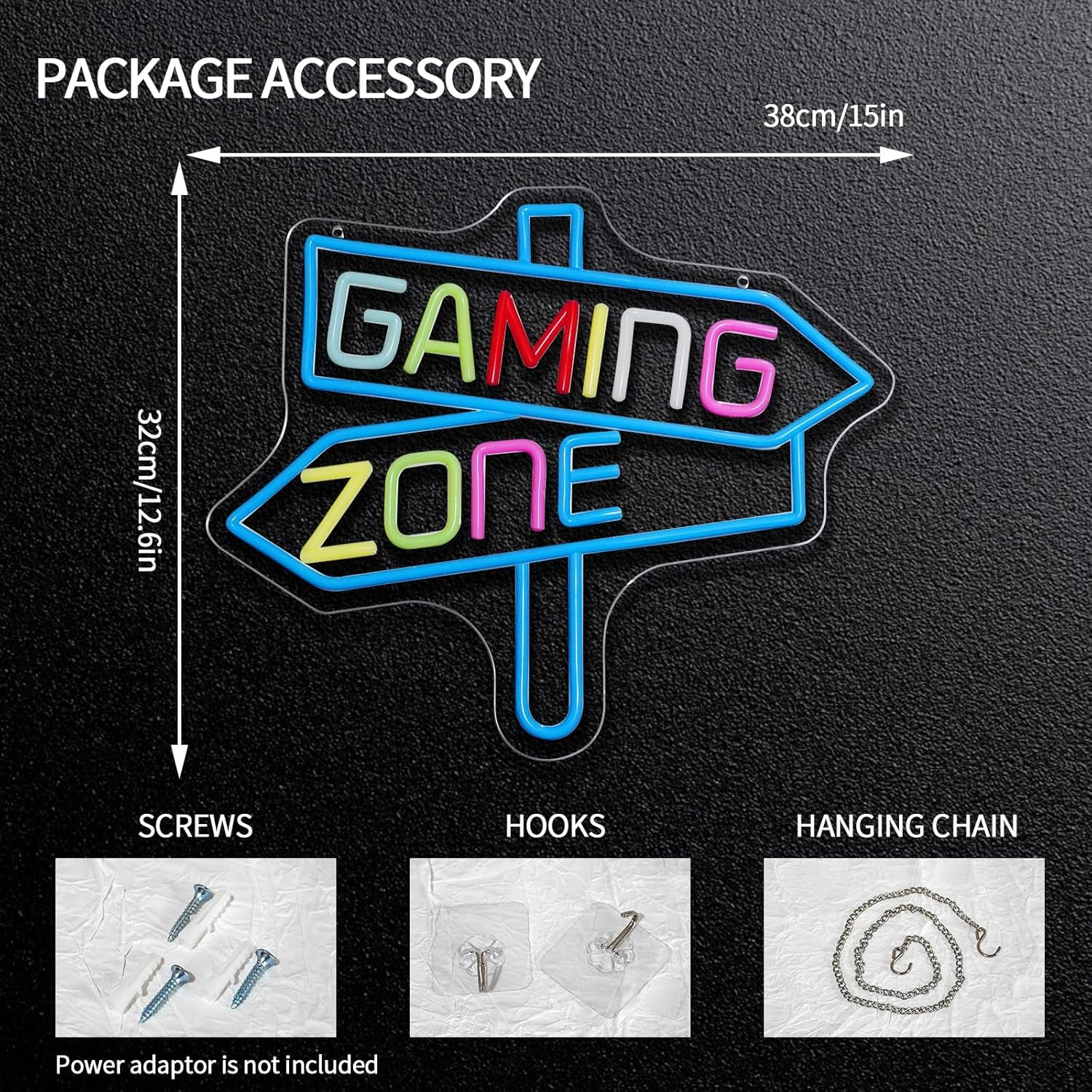 Gaming Zone Neon Sign USB LED  - Lighting Decoration In Bedroom 리뷰 및 가격