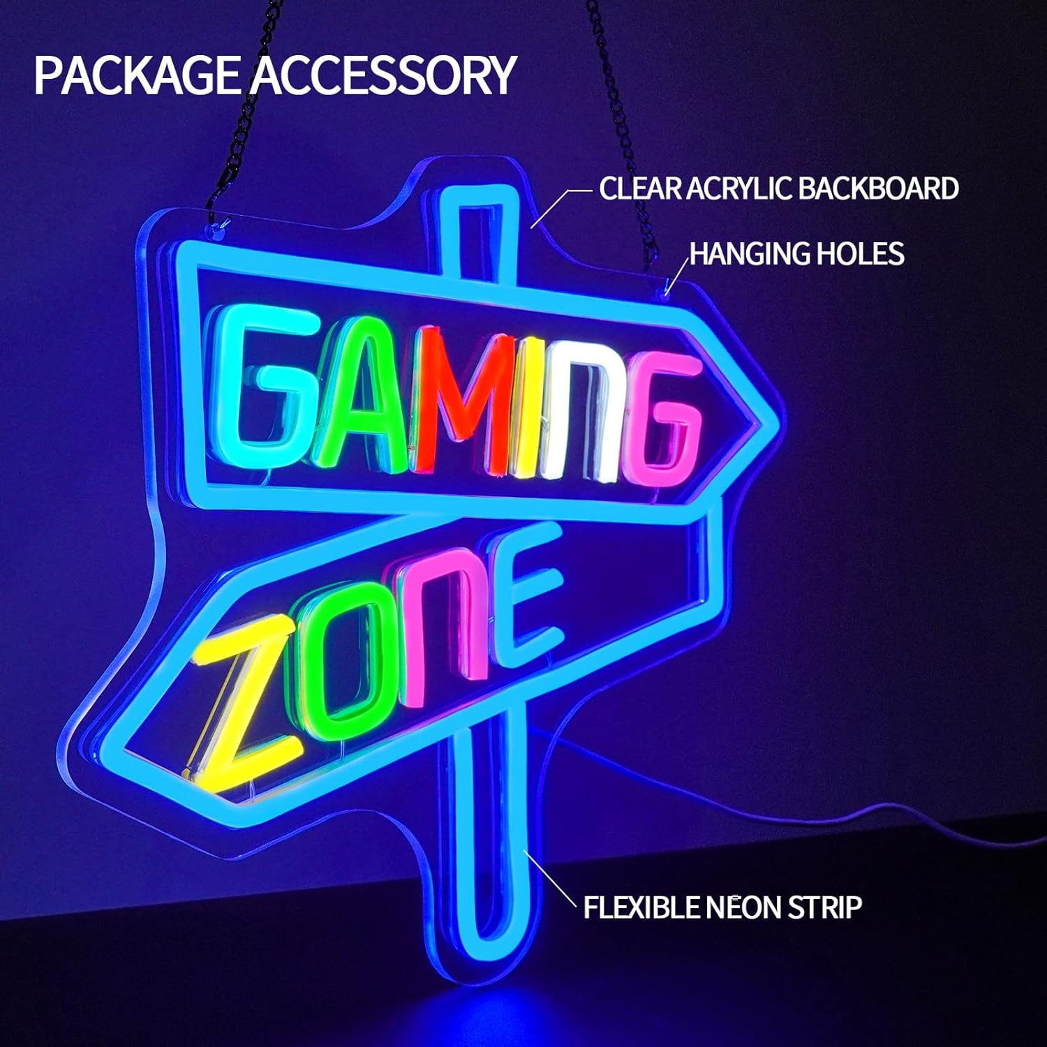 Gaming Zone Neon Sign USB LED  - Lighting Decoration In Bedroom 리뷰 및 가격
