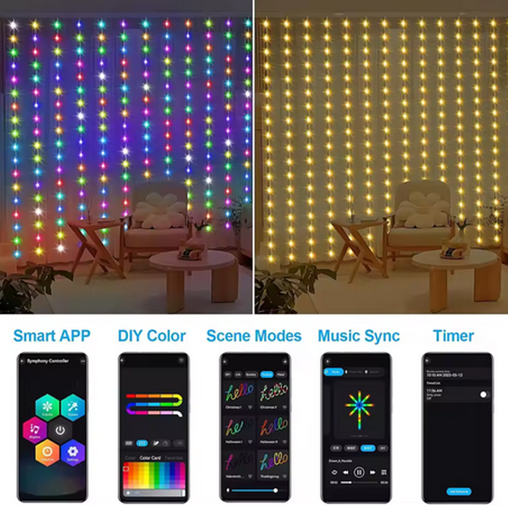3M RGB Smart LED Curtain Light - Lighting Decoration In Bedroom 리뷰 및 가격