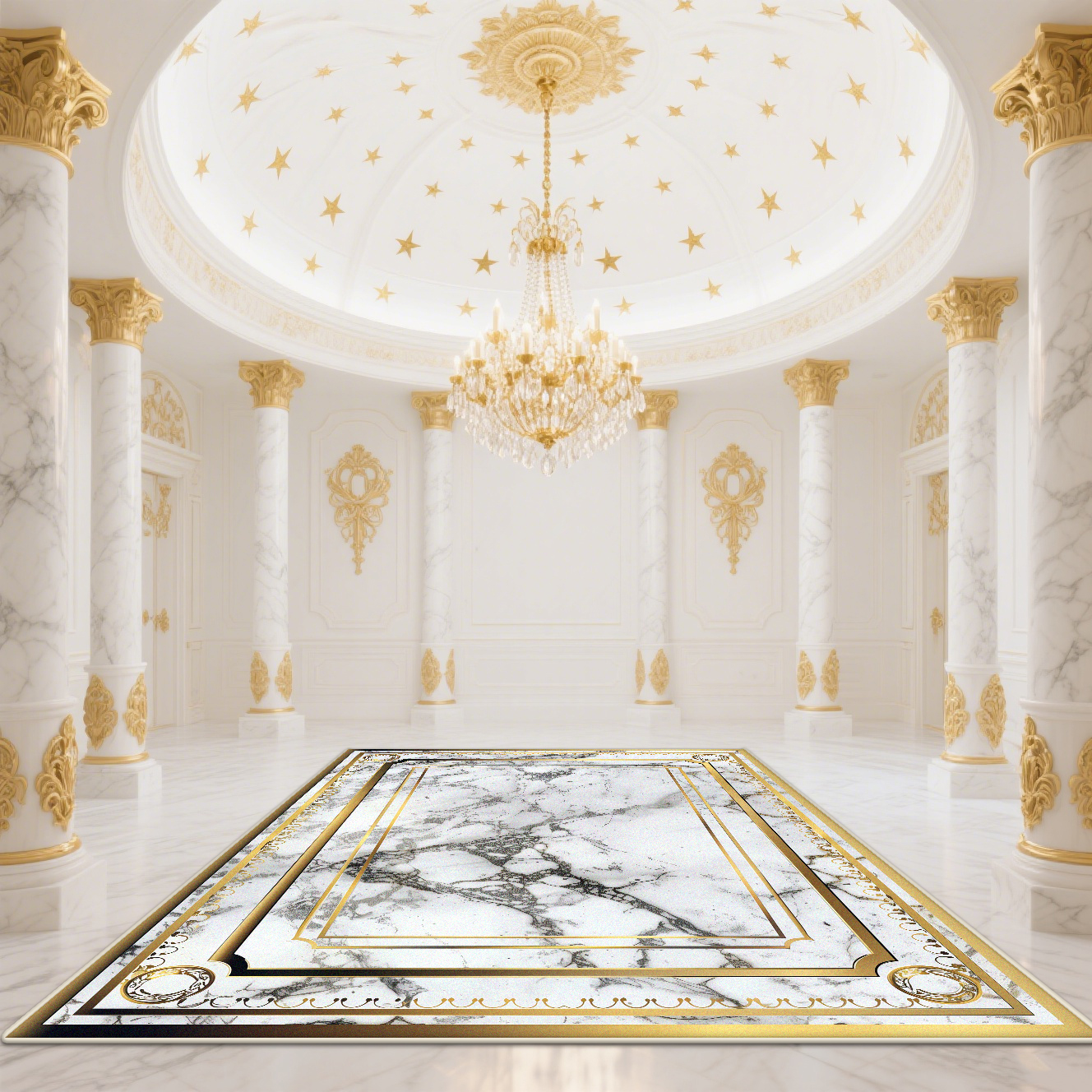 Modern White Gold Marble Patte - Garage Lighting Decor 리뷰 및 가격