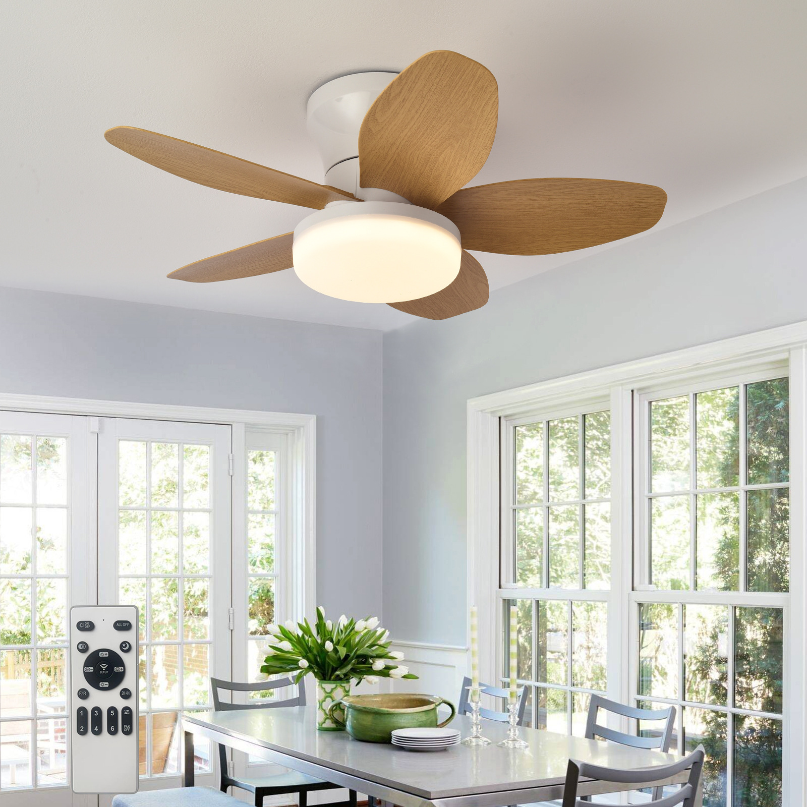 Retro LED Ceiling Fan Light Mu - Decor Lighting Ceiling Fans 리뷰 및 가격