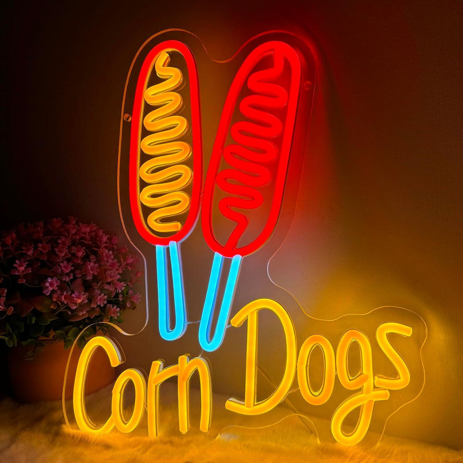 Corn Dog Neon Sign Snack USB D - Lighting Decoration For Wedding 리뷰 및 가격