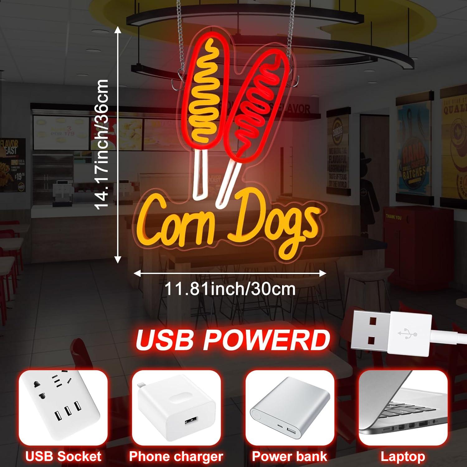 Corn Dog Neon Sign Snack USB D - Lighting Decoration For Wedding 리뷰 및 가격