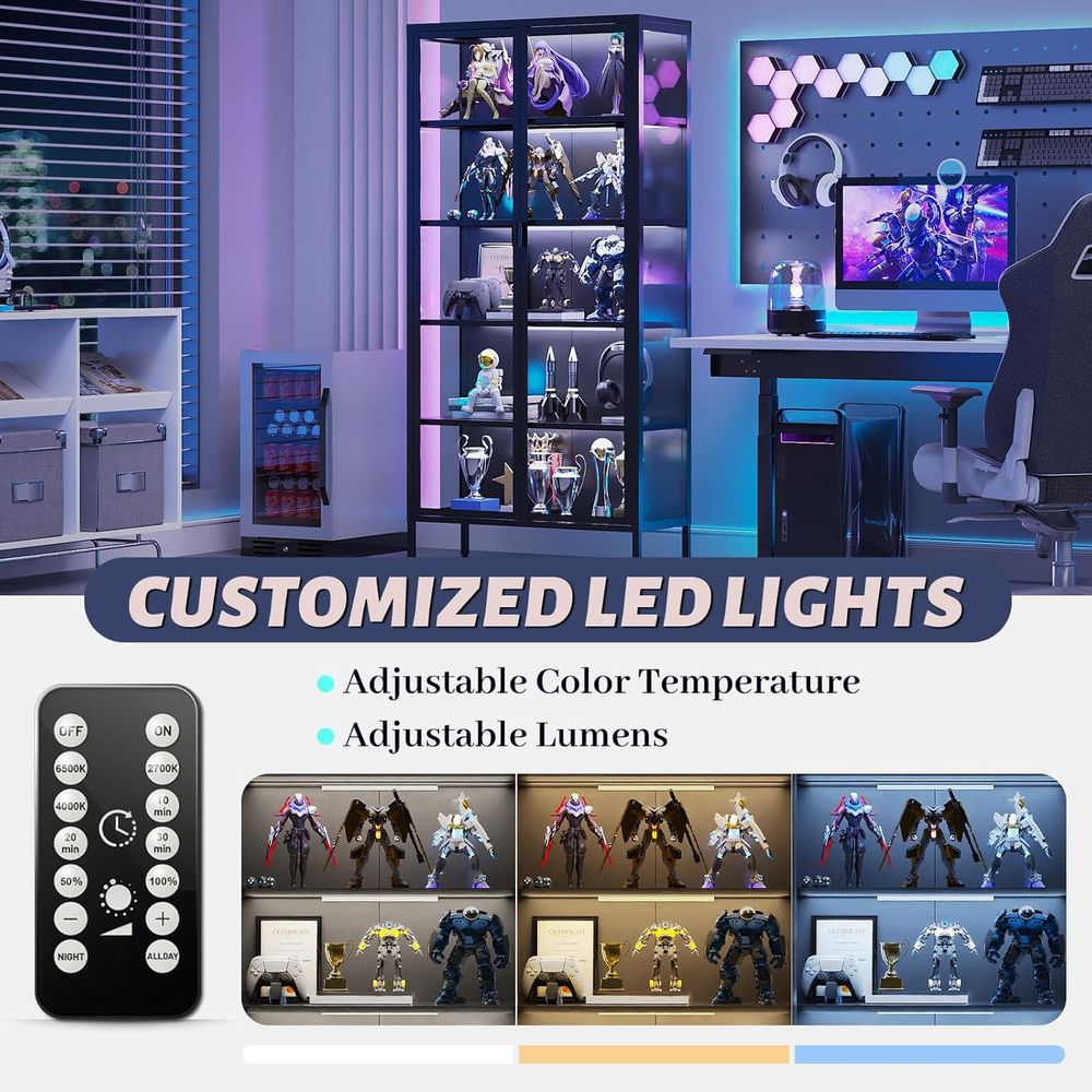 71 High Glass Curio Cabinet wi - Lighting & Home Decor Studio Photos 리뷰 및 가격