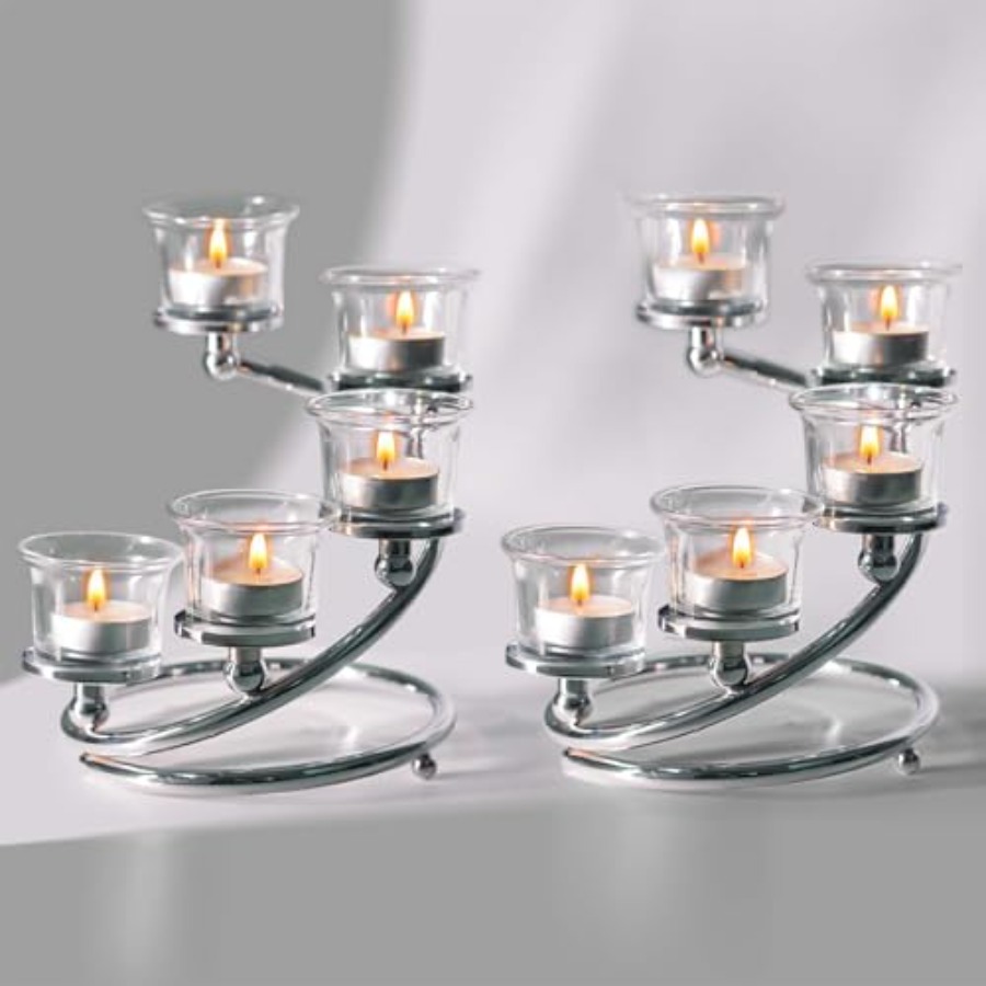 5-Piece Glass Tea Light Candle - Candle Holder Set 리뷰 및 가격