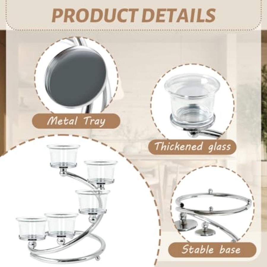 5-Piece Glass Tea Light Candle - Candle Holder Set 리뷰 및 가격