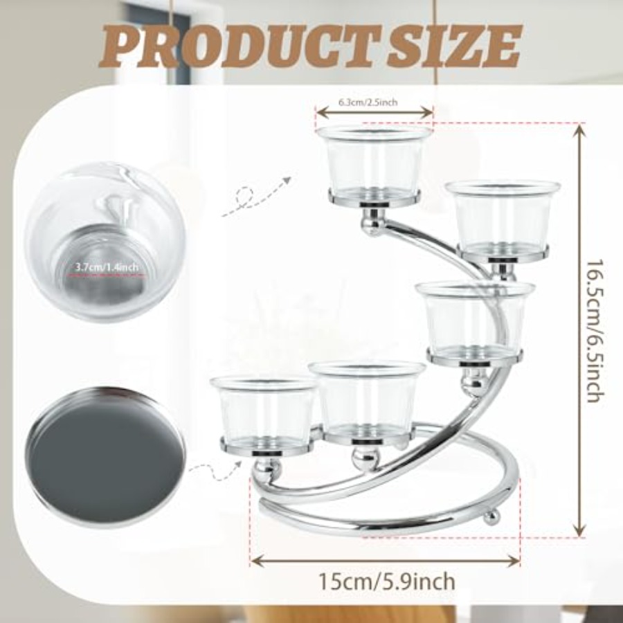 5-Piece Glass Tea Light Candle - Candle Holder Set 리뷰 및 가격