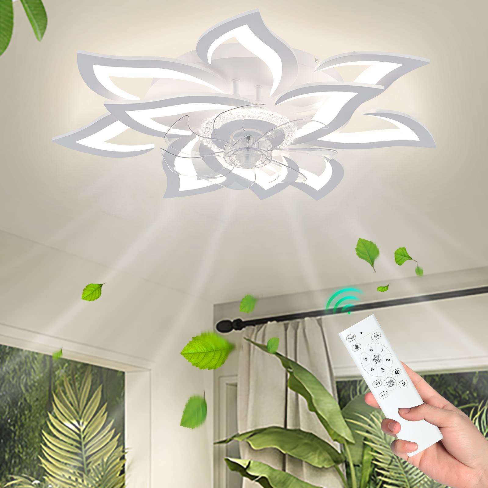 Flower Ceiling Fan with Lighti - Decor Lighting Ceiling Fans 리뷰 및 가격