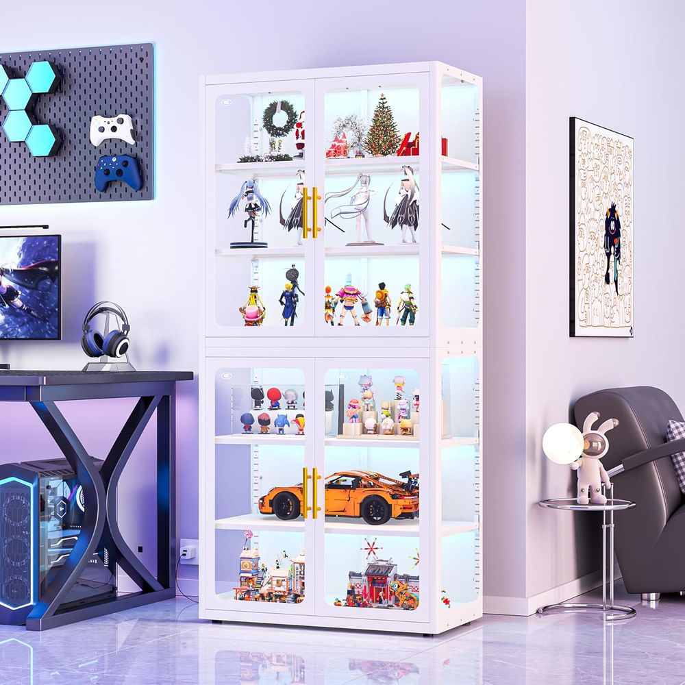 68 White Glass Display Cabinet - Lighting & Home Decor Studio Photos 리뷰 및 가격