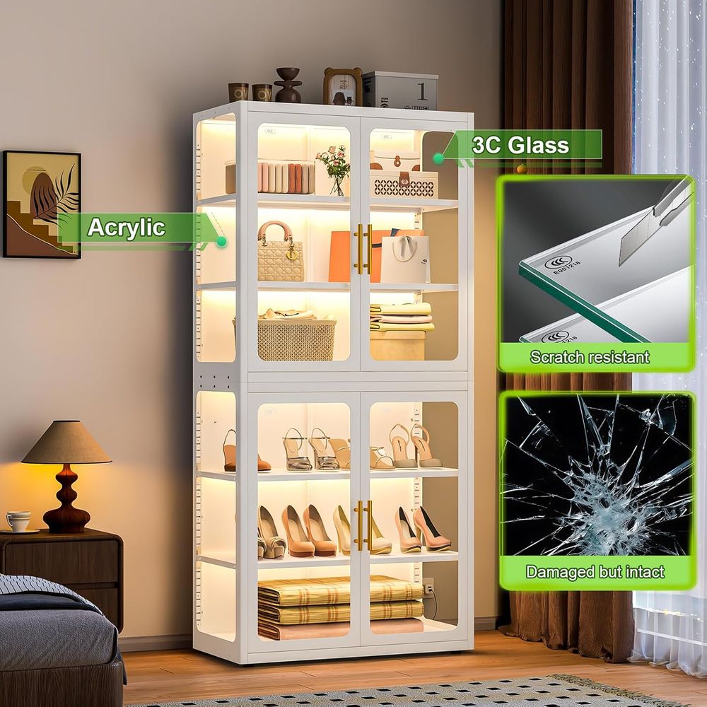 68 White Glass Display Cabinet - Lighting & Home Decor Studio Photos 리뷰 및 가격