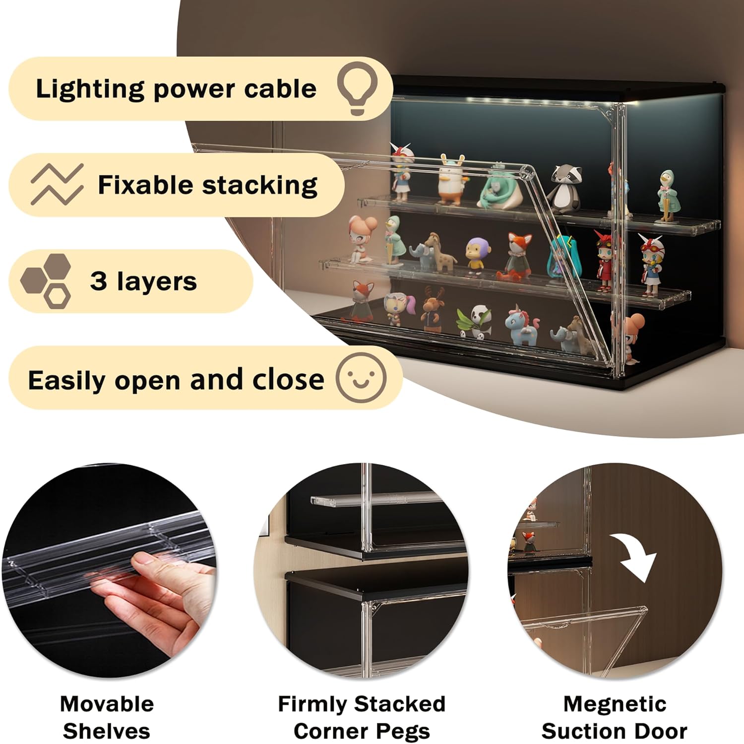 3-Tier Stackable LED Display C - Lighting & Home Decor Studio Photos 리뷰 및 가격