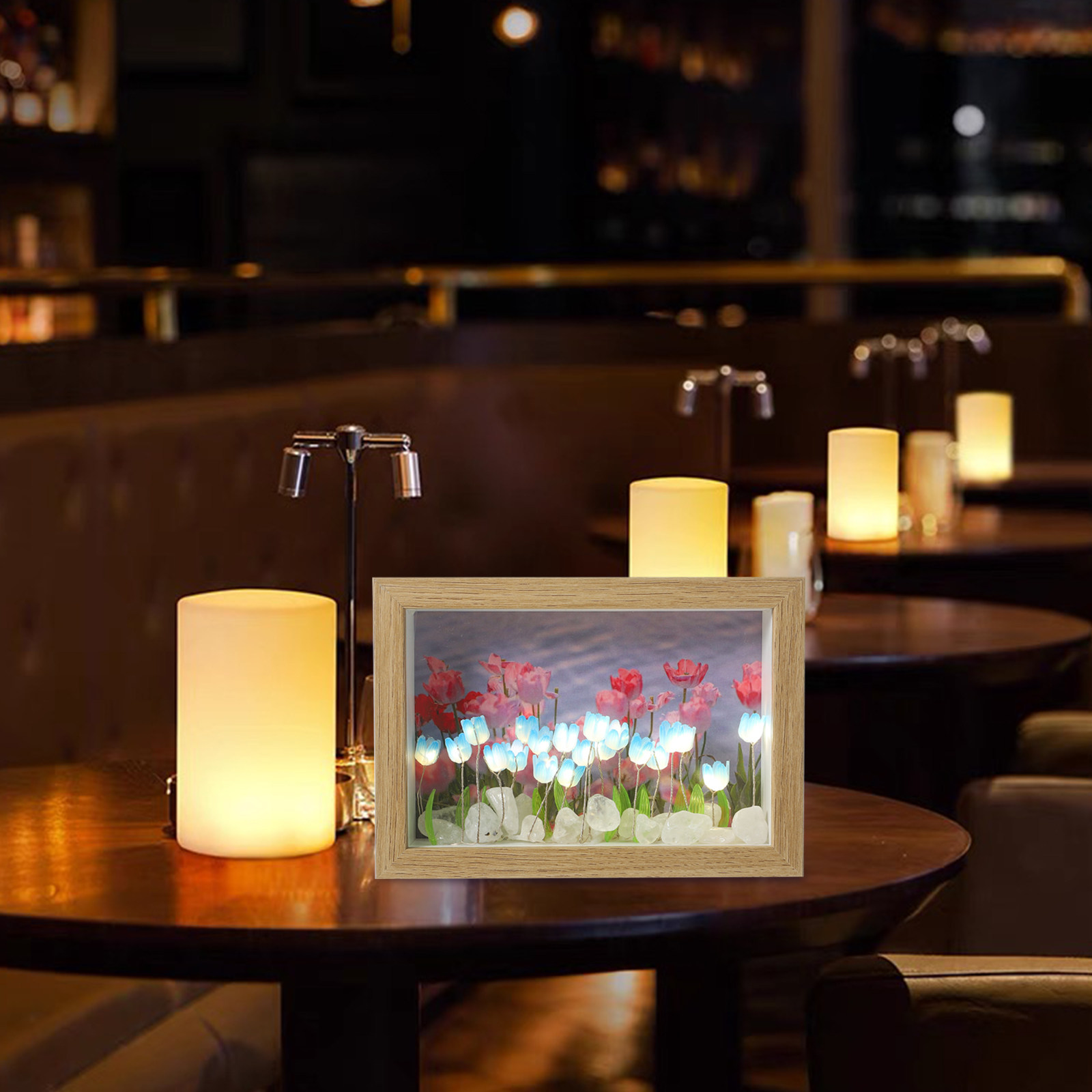 Tulip Night Photo Frame With W - Lighting Room Decor Photo 리뷰 및 가격